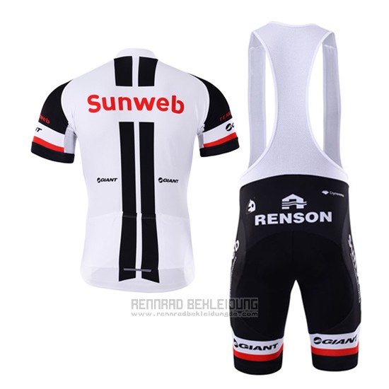 2017 Fahrradbekleidung Sunweb Wei Trikot Kurzarm und Tragerhose